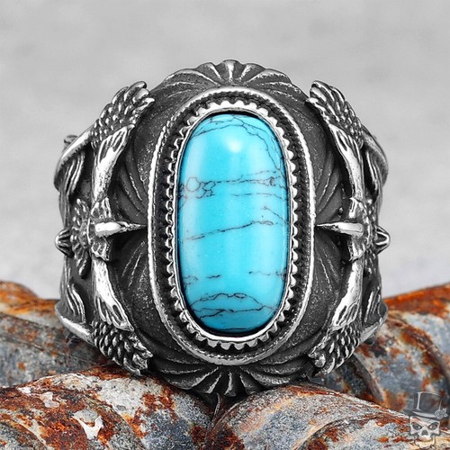 Sculpt rings eagle turchese - rings™,