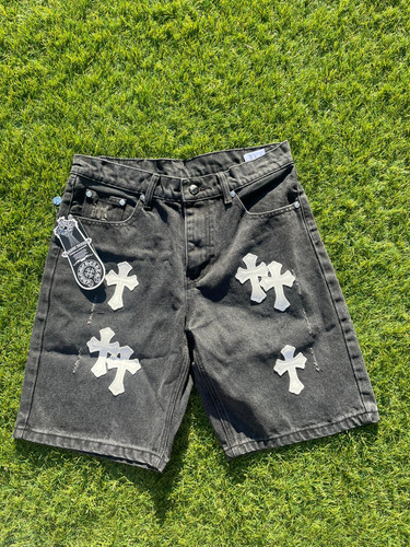 Short denim chrome hearts - chrome,