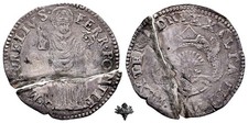 FERRARA Diamante RARO Alfonso II d'Este (1559-1597) ARGENTO Moneta spezzata