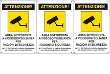 3 x Cartelli Segnaletici Area