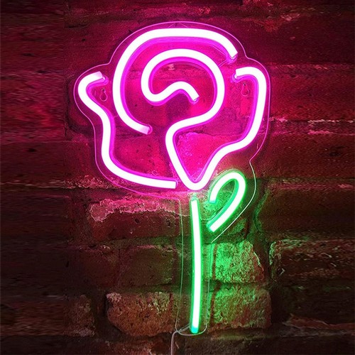 Insegna led neon rosa fiore - led,