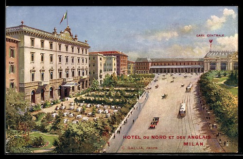 Cartolina milano hotel - milano,,