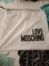  MOSCHINO sacca borsa anti polvere cotone millerighe con lacci Circa 30 cm 0059