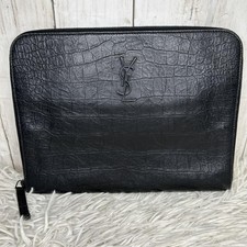Borsa pochette Saint Laurent seconda borsa YSL Cassandra in pelle nera autentica