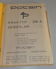 Manuale / Guida Potain 208 A