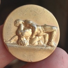 Vecchia Medaglia In Argento 800 G 11 1958 Lotta Greco Romana Spl Lotto 239 