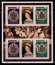Penrhyn 1978 Michel 115-117 foglietto 100% nuovo di zecca 90 C, regina Elisabetta II