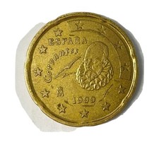 Moneta 20 centesimi 1999 Espana Cervantes RARA