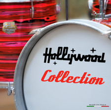 Hollywood collection Vintage Repro Logo BlackVinyl Sticker for Bass drum Head
