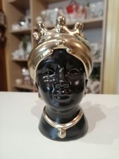 Hervit Testa Di Moro In Gres Nero E Oro