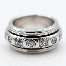 Anello 750/18K Oro Bianco Diamanti Ca. 0.6ct G/SI1 Taglia 52