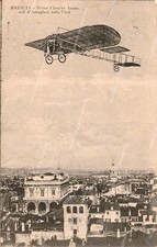 cr704 cartolina brescia primo circuito aereo aeroplani sulla citta'