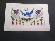 Carte postale ancienne brodee