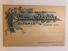 Cartolina Pubblicitaria Forno a Vapore Impastatrice Elettrica Firenze c12