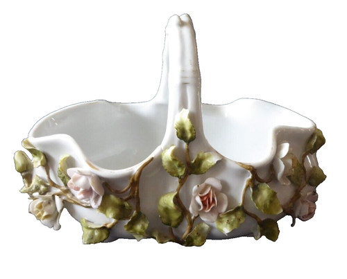 Panier fleurs porcelaine - fleurs, en