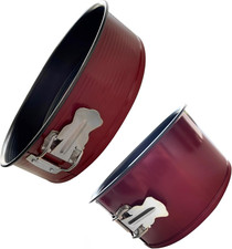 Set 2 Stampi Da Forno, Tortiere Antiaderenti Rosse, Tortiera a Cerniera Ø 26X7 C