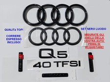 Kit Stemmi Logo Anelli Audi Q5 SQ5 Ant Post + 40 TFSI + 2 SLINE + QUATTRO 08-20