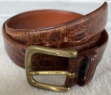 Cintura Uomo BOGGI Milano Vera Pelle Marrone Lavorata Coccodrillo 95/80 33mm