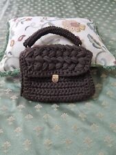 handmade crochet bag borsa uncinetto marrone - brown, elegant