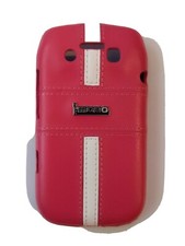 Nuova custodia telefono a scatto per Blackberry Bold 9790 rosa plastica look pelle
