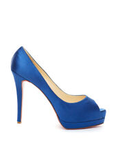 Decollete in raso Blu Open Toe