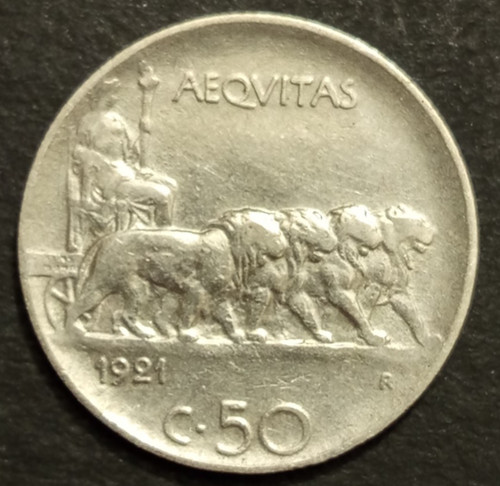 Centesimi lire leoni 1921 - 50,