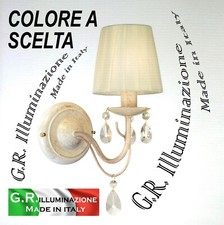APPLIQUE IN FERRO BATTUTO 1 LUCE AVORIO ORO LAMPADA DA PARETE CLASSICA Regina