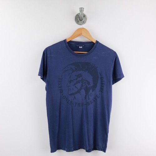 Diesel shirt uomo blu y2k - t-shirt, m