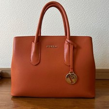 Borsa a tracolla FURLA doppio manico colore arancione pelle tracolla borsa a mano