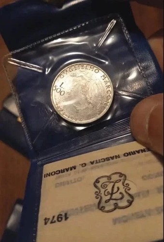 Marconi 500 lire 1974 argento - 500,