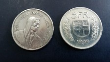 5 FRANCHI SVIZZERA 1939  SPL