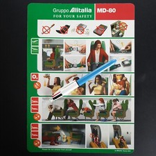 Alitalia safety card MD80 italian airline A4 size 06/2001 + surprise GIFT