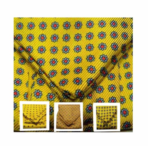 Foulard uomo seta - ascot, giallo