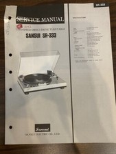 SANSUI SR-333 SR333 GIRADISCHI Manuale di servizio **ORIGINALE**