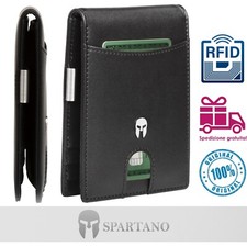 SPARTANO Portafoglio Uomo Slim con Protezione RFID e Clip Banconote - ADE