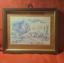 Disegno Antico. Bel disegno(11x15,5);in cornice(17x21); realizzato su biglietto