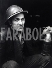 Foto Vintage Minatore con la lampada di sicurezza anni 50 stampa 24x30 cm