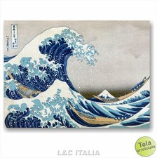 Hokusai, la grande onda STAMPA SU TELA 70x50 PER QUADRO ARREDO CASA QUADRI ARTE