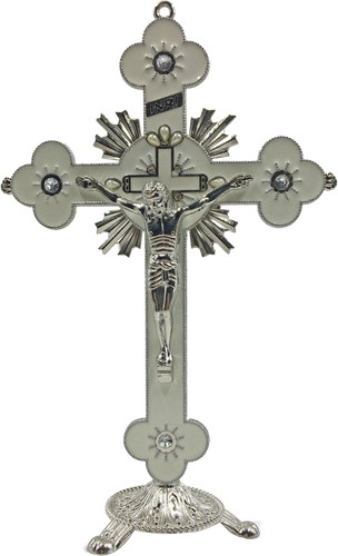 Grande croce metallo argentato - croce,