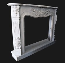 Camino Marmo Bianco Cornice Stile Classico Marble Classic Fireplace Frame
