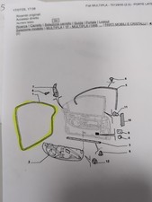 51750878 GUARNIZIONE PORTA SINISTRA FIAT MULTIPLA ORIGINALE DAL 98 AL 2004