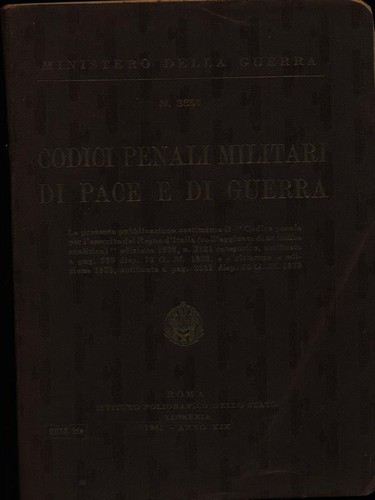 Codici penali militari pace - militari,