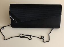 BORSETTA POCHETTE RIGIDA DA SERA NERA IN TESSUTO LUCIDO