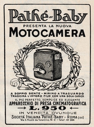Pubblicita 1928 pathe baby - 1928, pathe'