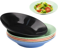 Set Di 5 Piatti Colorati Plastica Riutilizzabile Piatti Da Pasta Servizio 22,5X4