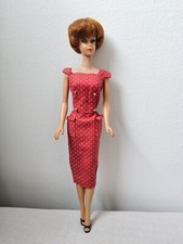 Barbie Vintage Early Bubblecut Titian 1961 with  Polka dot Sheath Dress