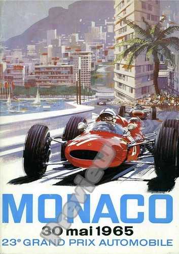 Poster vintage 1965 monaco - poster,