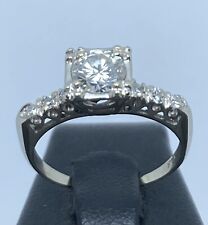 ANELLO VINTAGE DONNA DIAMANTI IN ORO BIANCO 14KT 585 BRILLANTI SOLITARIO 0,65 CT