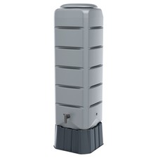 Bidone a pioggia quadrato grigio standard 120 litri con base, coperchio e art. Rubinetto