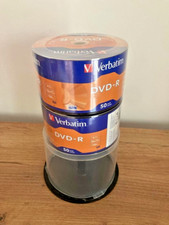 100 DVD -R VERBATIM VERGINI VUOTI 4,7 GB 16X AZO REGALO CAMPANA VUOTA NUOVA